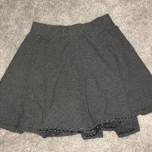 Black and white striped skirt